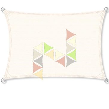 2 x 3 m - es napvitorla [PRE 950 HDPE - Creme (950 020)]