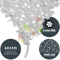  2,4 x 3 m-es Riviéra ™ napvitorla [Rose / Kötél / Fehér - Világos szürke]