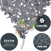   2,4 x 3 m-es Riviéra ™ napvitorla [Rose / Kötél / Grafit szürke - Világos szürke]