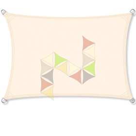 3,5 x 5 m - es napvitorla [Standard PES UPF 50+ - Krém]