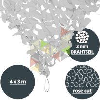   3 x 4 m-es Riviéra ™ napvitorla [Rose / Drótkötél / Fehér - Világos szürke]