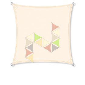 4 x 4 m - es napvitorla [Standard PES BASIC - Krém]